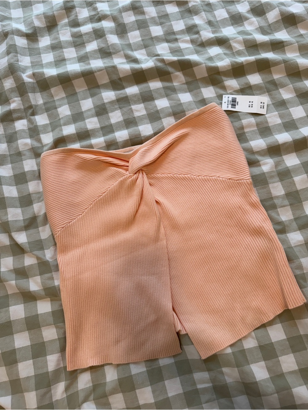 Abercrombie & Fitch Peach Ribbed Twist Tube Top